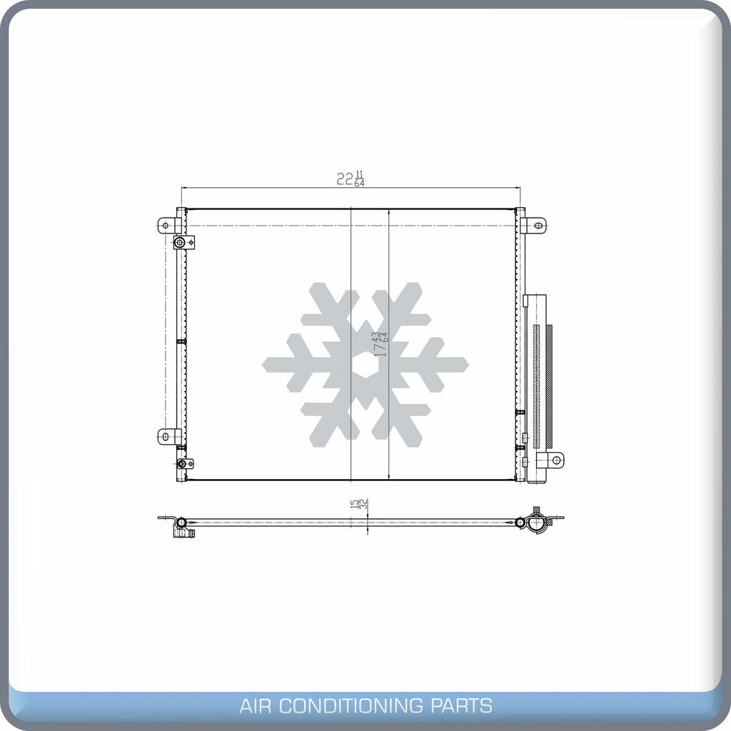 A/C Condenser for Honda Civic - 2016 2017 2018 2019 2020 2021 QL - Qualy Air