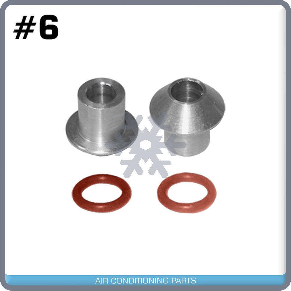 MALE INSERT ORING TO MALE FLARE A/C ADAPTER FITTING KIT #6, WITH ORINGS 4pc - Qualy Air