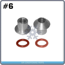 Cargar imagen en el visor de la galería, MALE INSERT ORING TO MALE FLARE A/C ADAPTER FITTING KIT #6, WITH ORINGS 4pc - Qualy Air