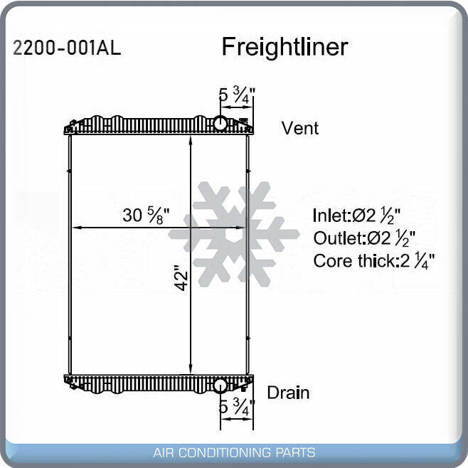 NEW Radiator for Freightliner Business Class M2, Century Class, Columbia.. QL - Qualy Air