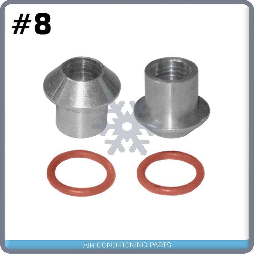 MALE INSERT ORING TO MALE FLARE A/C ADAPTER FITTING KIT #8, WITH ORINGS 4 PC - Qualy Air