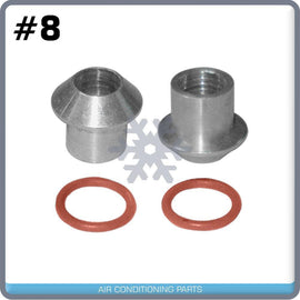 MALE INSERT ORING TO MALE FLARE A/C ADAPTER FITTING KIT #8, WITH ORINGS 4 PC - Qualy Air