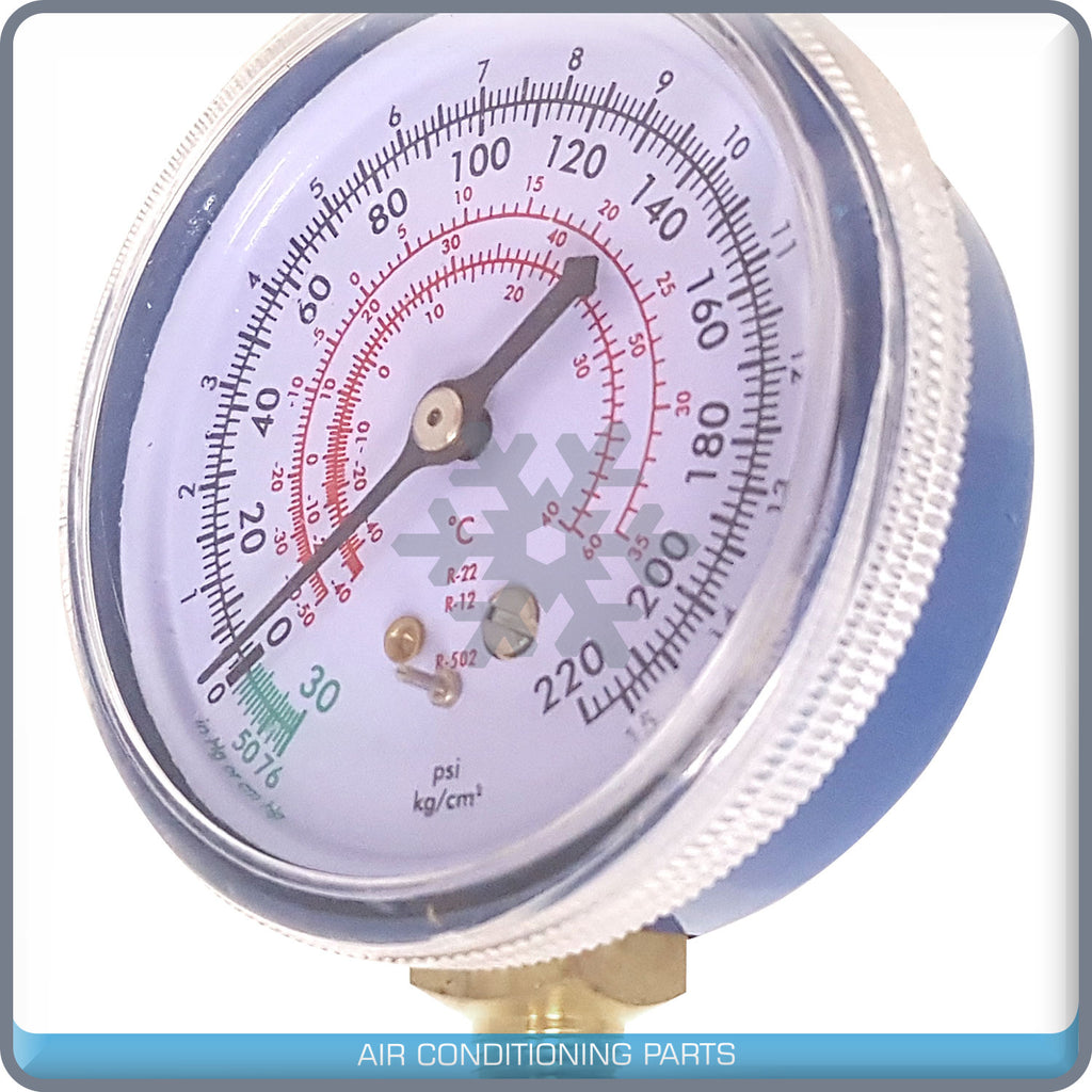 Manifold Gauge Low Pressure SAE -30 to 225 PSI R410a R12 R22 R134a - Qualy Air
