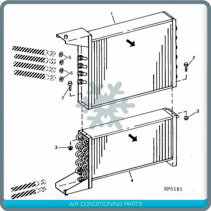 A/C Condenser fits John Deere 9400/9500 Series - "With oil cooler" - Qualy Air