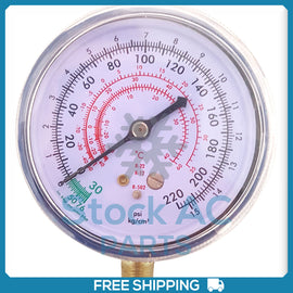 Manifold Gauge Low Pressure SAE -30 to 225 PSI R410a R12 R22 R134a - Qualy Air