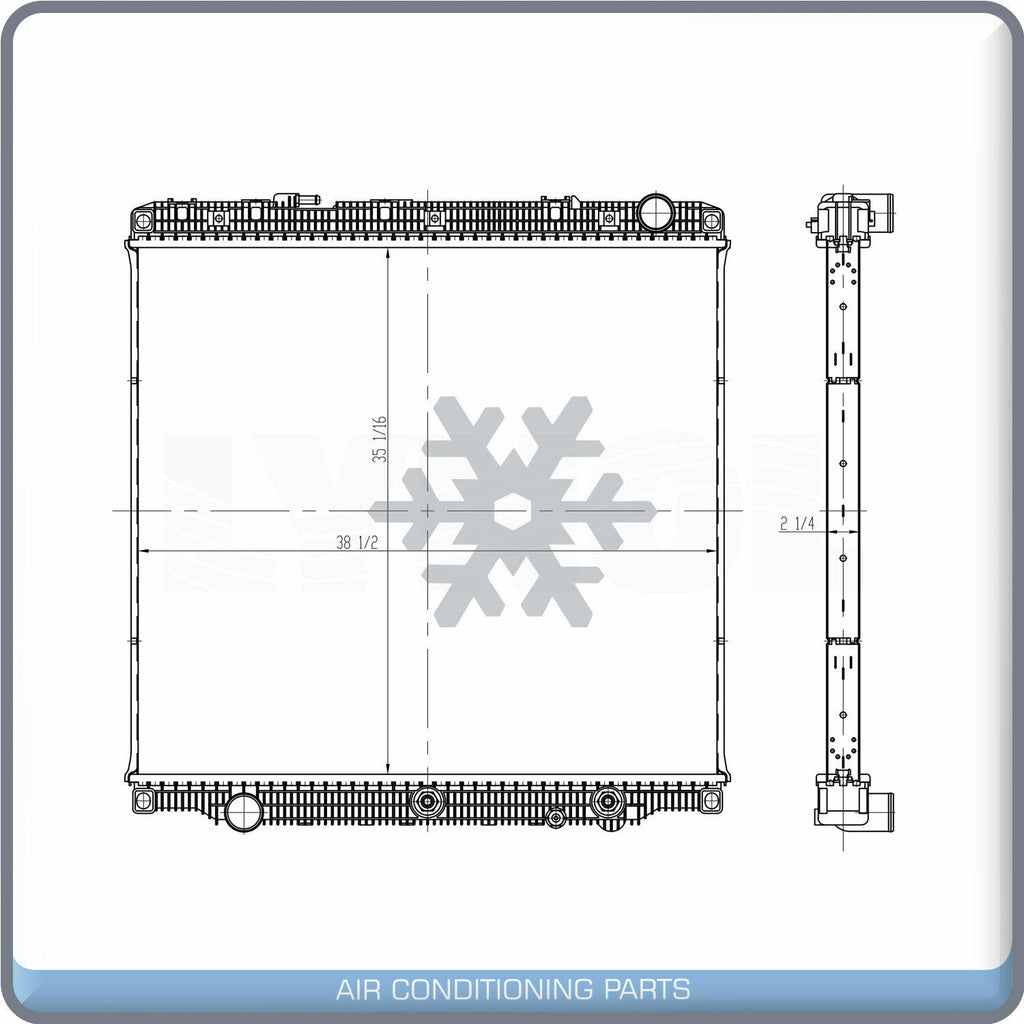 NEW Radiator for 2017-up NEW CASCADIA, INLET & OUTLET ON SAME SIDE - QL - Qualy Air