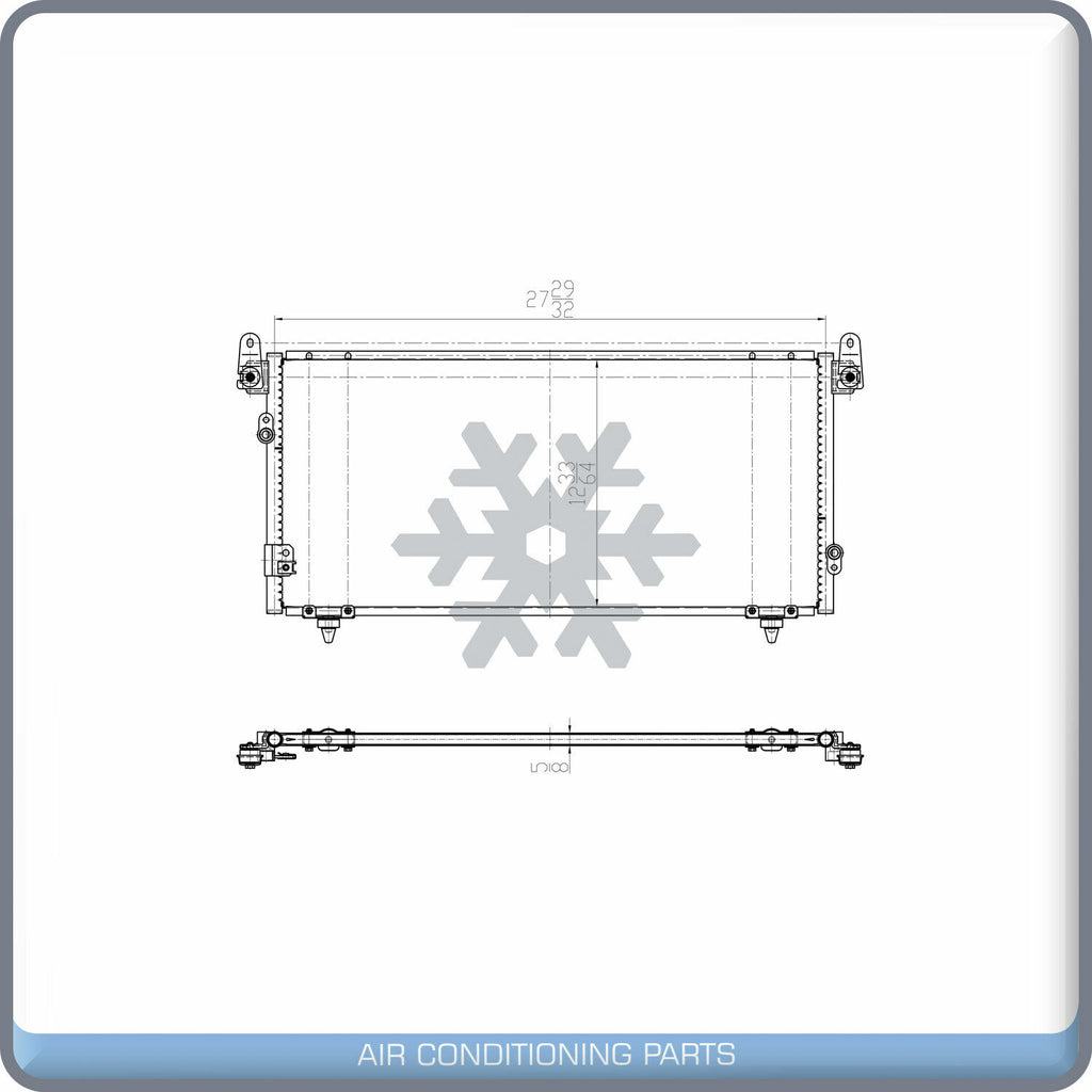 New A/C Condenser for Toyota Tundra - 2000 to 2005 - OE# 884600C050 QL - Qualy Air