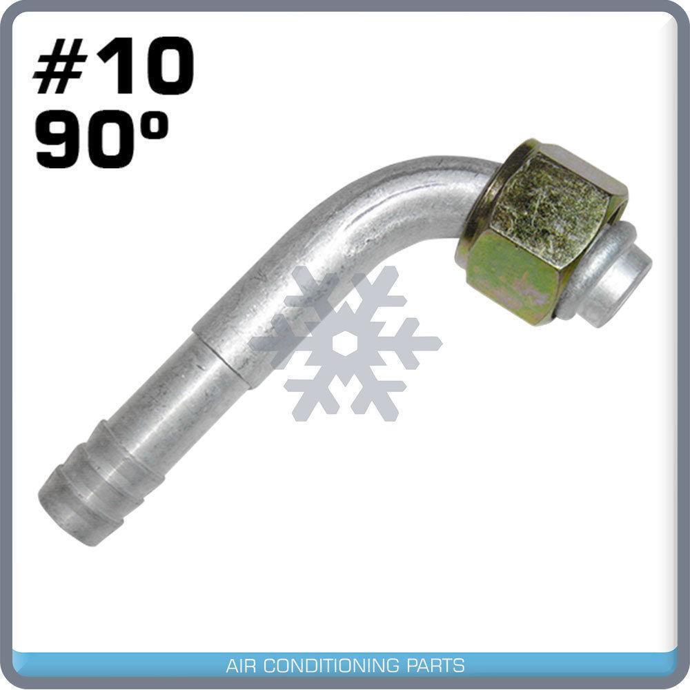 NEW A/C FITTING,BARBED PUSH ON,FEMALE ORING 10x90 DEGREE, 10 HOSE 11323 - Qualy Air