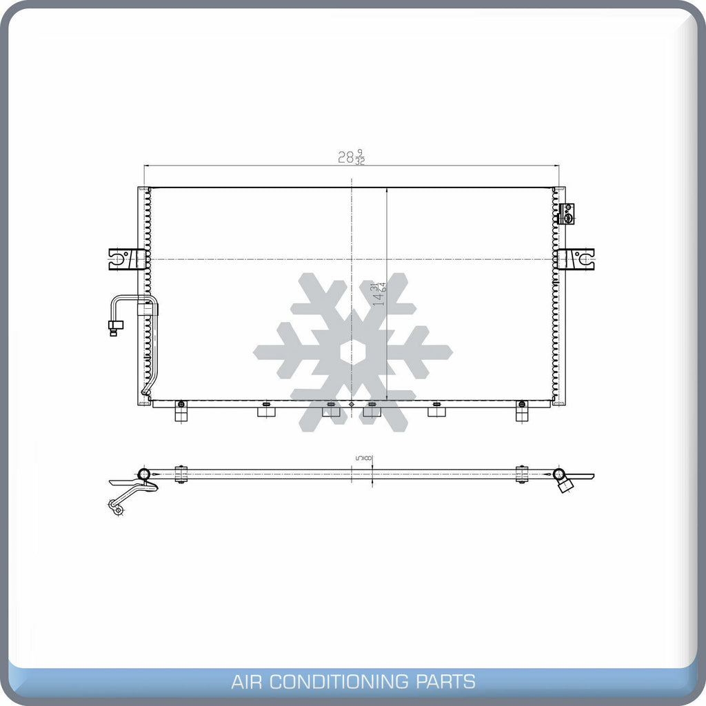AC Condenser for Infiniti I30 / Nissan Maxima - 1999 to 2001 - OE# 921104L010 QL - Qualy Air