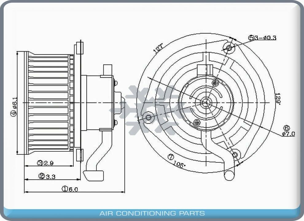 New A/C Blower Motor for Nissan Pathfinder - 1987 to 1995 - OE# 2722001G03 - Qualy Air