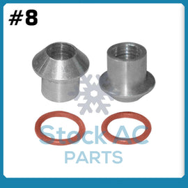 MALE INSERT ORING TO MALE FLARE A/C ADAPTER FITTING KIT #8, WITH ORINGS 4 PC - Qualy Air