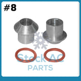 MALE INSERT ORING TO MALE FLARE A/C ADAPTER FITTING KIT #8, WITH ORINGS 4 PC