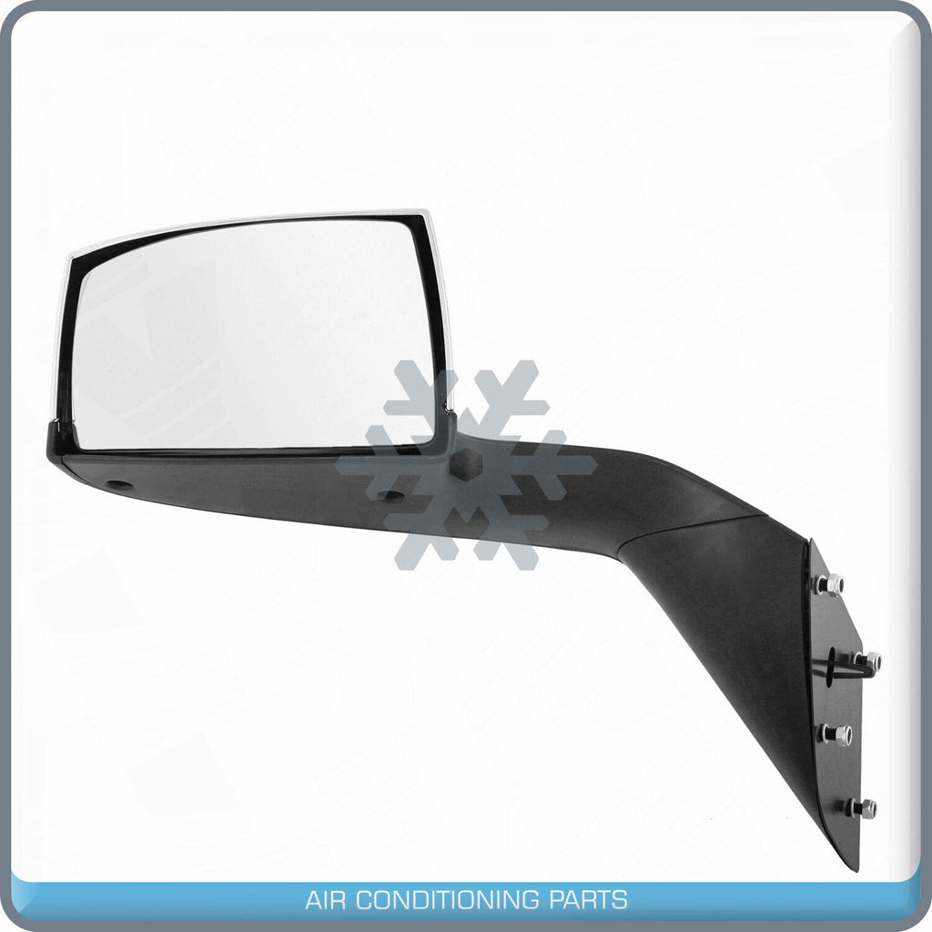 Chrome Hood Mirror Driver Left Side Replacement L/H fit 15-17 Volvo VNL VNM VNX - Qualy Air