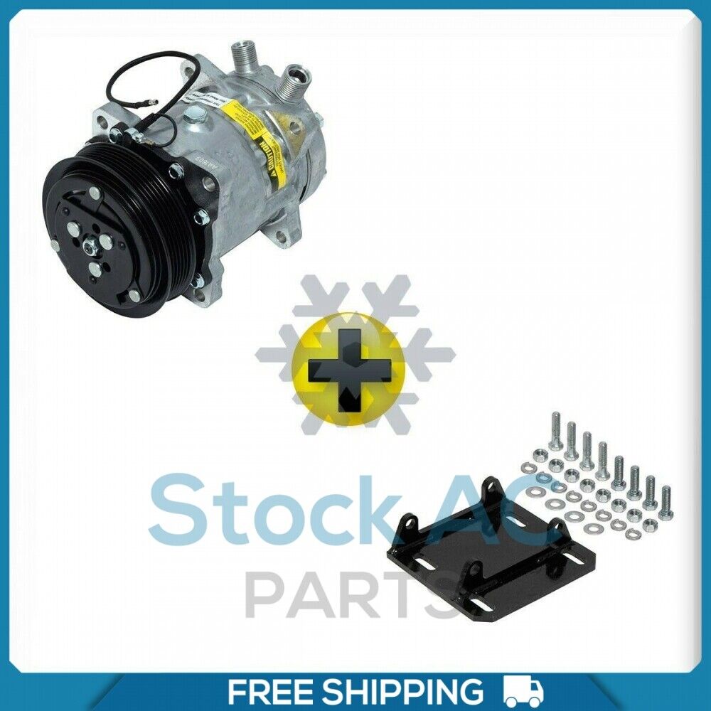New A/C Compressor + Bracket fits Sanden SD508 & H14 Premium Line - Qualy Air