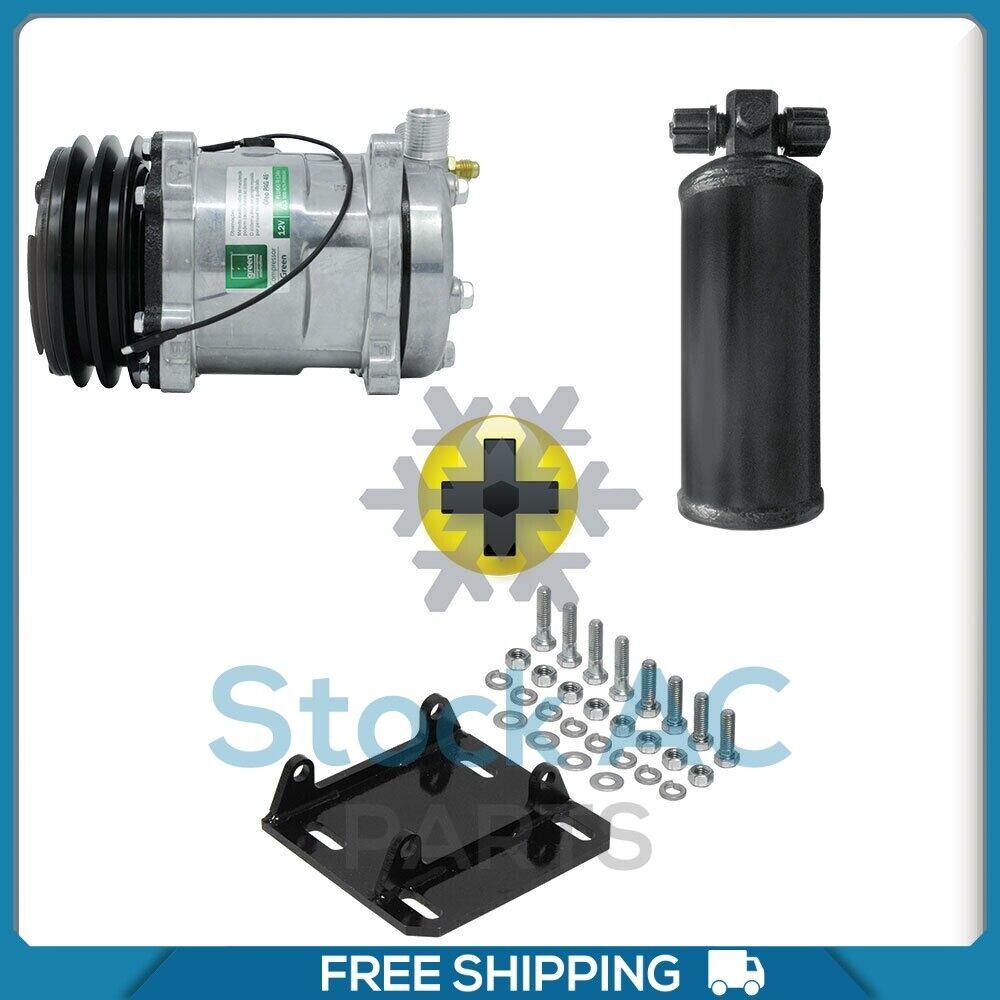 NEW AC COMPRESSOR WITH YORK TO SANDEN MOUNT AND UNIVERSAL RECIEVER - Qualy Air