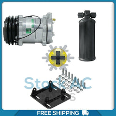 NEW AC COMPRESSOR WITH YORK TO SANDEN MOUNT AND UNIVERSAL RECIEVER