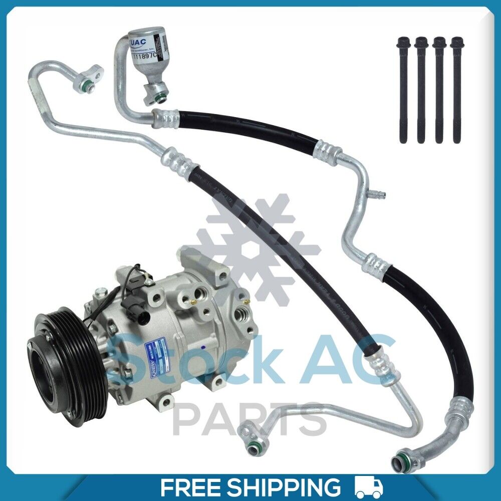 New A/C Compressor + Hoses fits Kia Rondo 2.4L 2007-2012 -  OE# 977011D200 UQ - Qualy Air