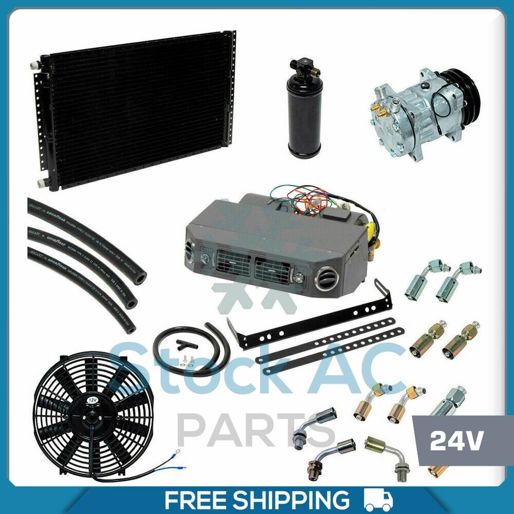 BRAND NEW A/C KIT UNIVERSAL UNDER DASH COMPRESSOR KIT AIR CONDITIONER 24V - Qualy Air