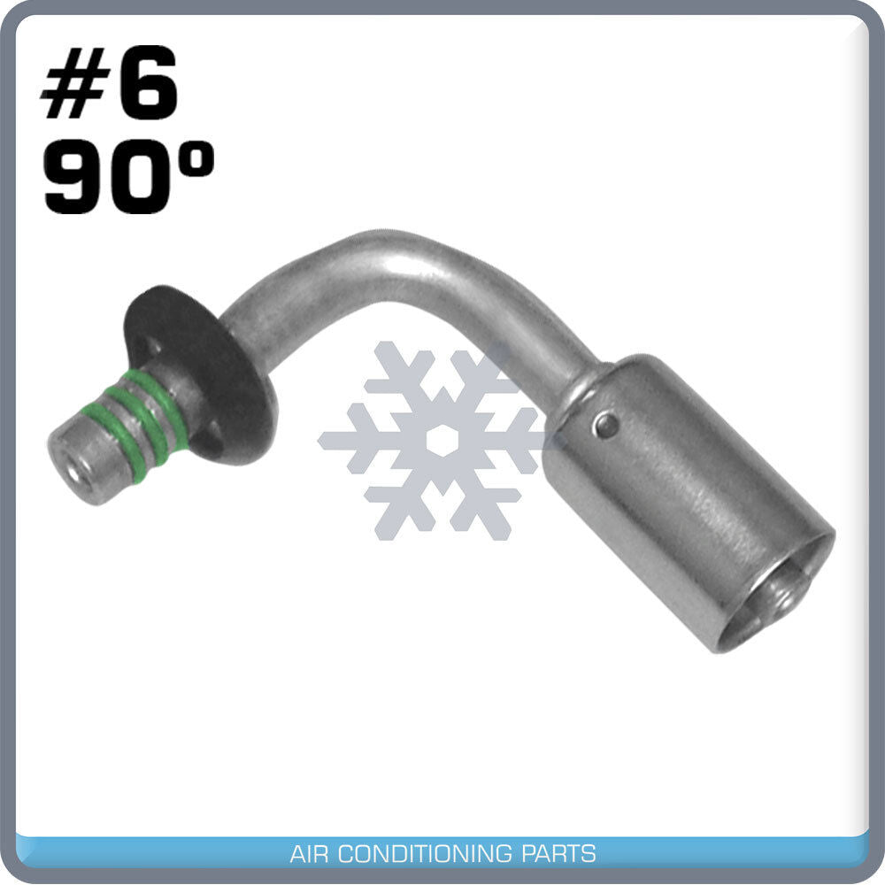 New A/C #06 Male Spring lock 90X45 Degree Aluminum Crimp on Fitting Part - Qualy Air