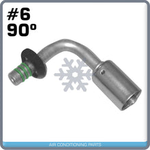 Load image into Gallery viewer, New A/C #06 Male Spring lock 90X45 Degree Aluminum Crimp on Fitting Part - Qualy Air