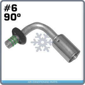 New A/C #06 Male Spring lock 90X45 Degree Aluminum Crimp on Fitting Part - Qualy Air