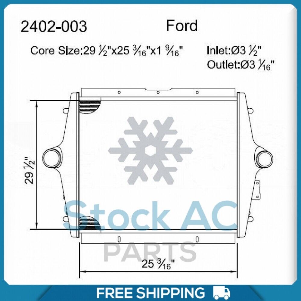 Charge Air Cooler for FORD F650,F750 - CUMMINS B 1060/C 1460 3126 CAT ENGINE QL - Qualy Air