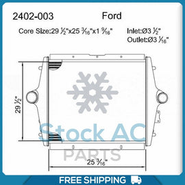 Charge Air Cooler for FORD F650,F750 - CUMMINS B 1060/C 1460 3126 CAT ENGINE QL - Qualy Air