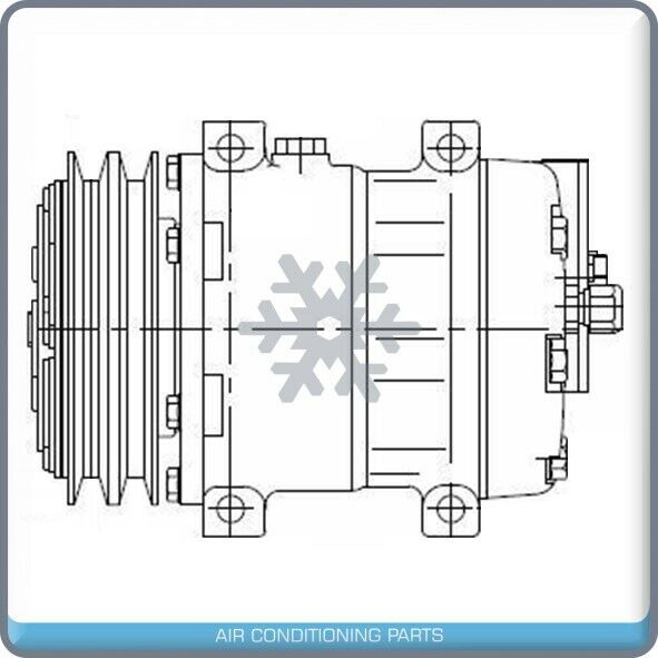 New A/C Compressor SD7H13 - Double Groove Clutch - 12V - Qualy Air