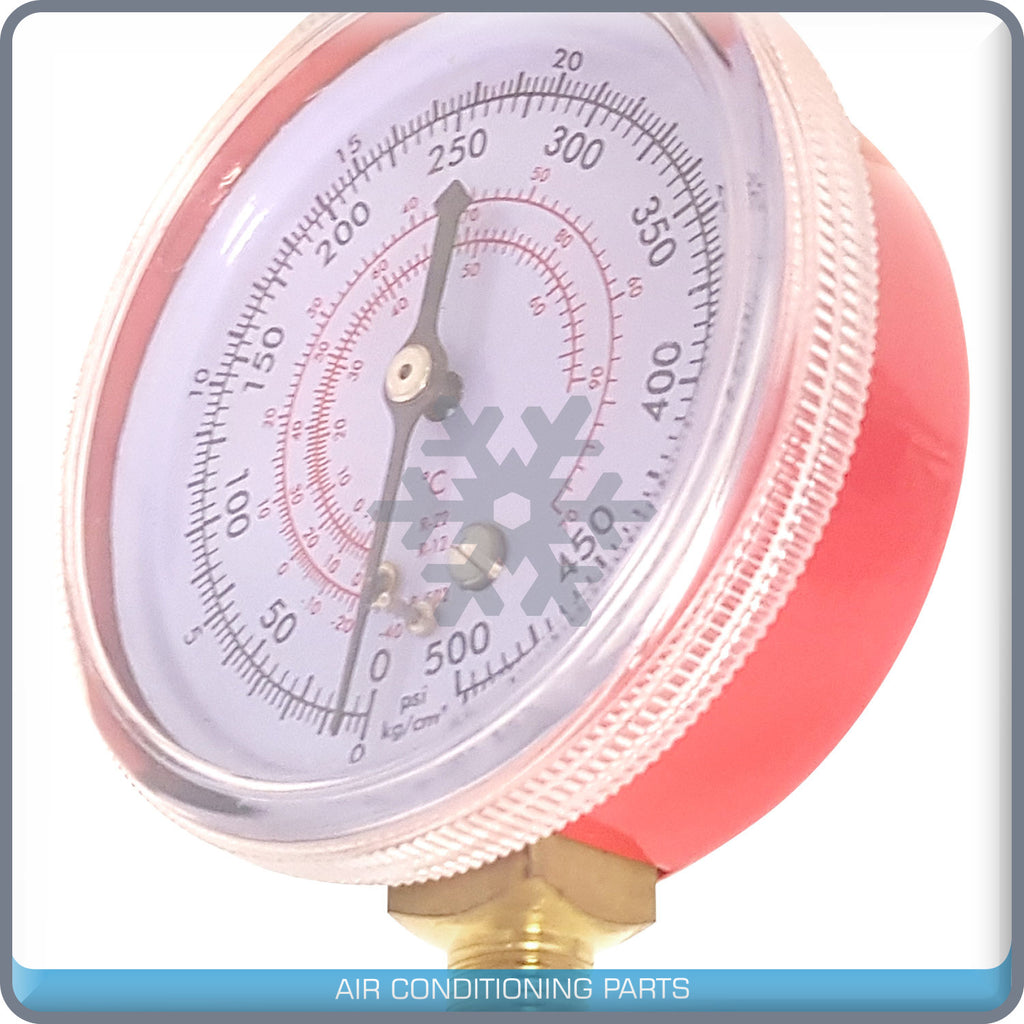 Manifold Gauge High Pressure SAE 0 to 500 PSI R410a R12 R22 R134a - Qualy Air