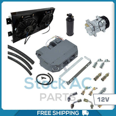 BRAND NEW A/C KIT UNIVERSAL UNDER DASH CONDENSER DOUBLE FAN AIR CONDITIONER 12V