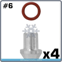 Cargar imagen en el visor de la galería, MALE INSERT ORING TO MALE FLARE A/C ADAPTER FITTING KIT #6, WITH ORINGS 4pc - Qualy Air