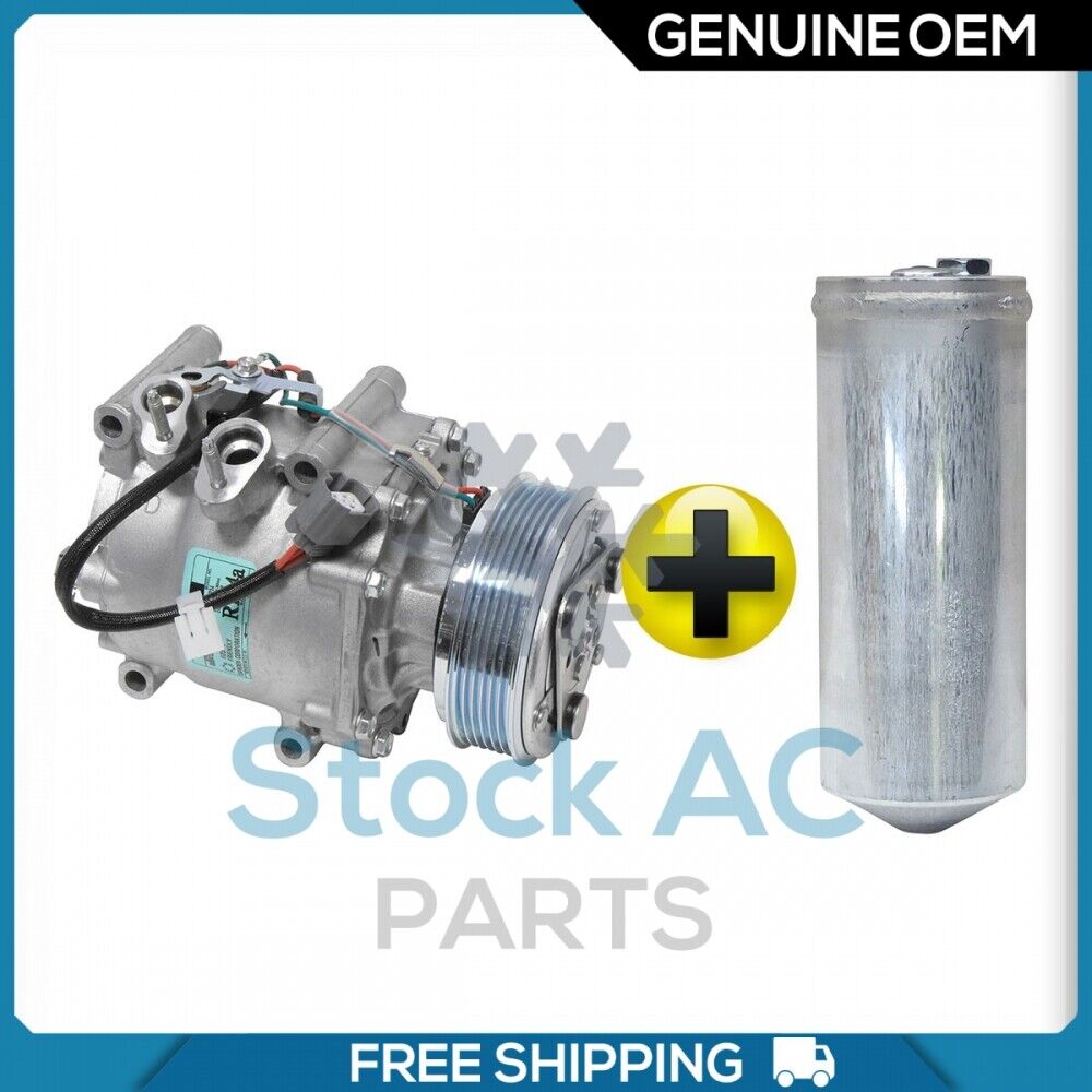 New OEM A/C Compressor + Drier for Acura EL / Honda Civic 1.7L - 2002 to 2005 - Qualy Air
