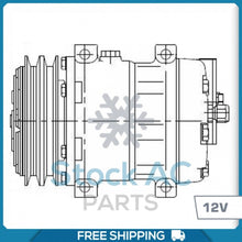 Load image into Gallery viewer, New A/C Compressor SD7H13 - Double Groove Clutch - 12V - Qualy Air