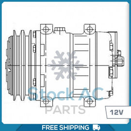 New A/C Compressor SD7H13 - Double Groove Clutch - 12V - Qualy Air