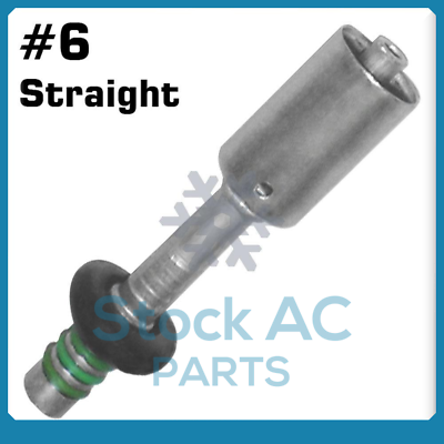 New A/C Springlock Quick Disconnect Fitting,Straight Crimp Beadlock Male #6 - Qualy Air