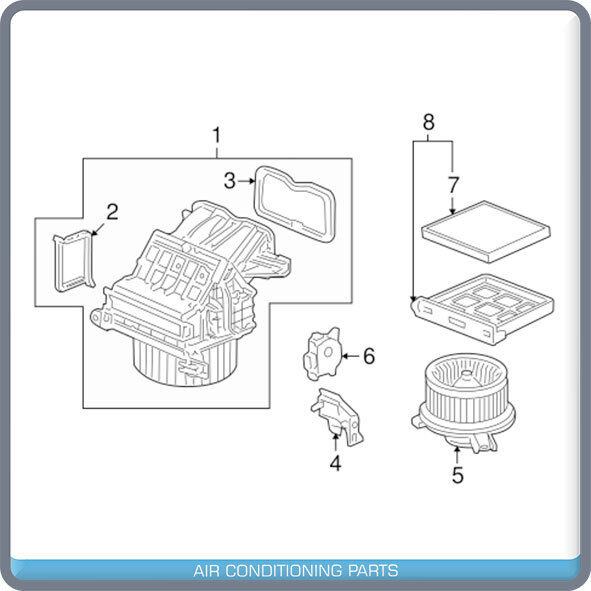 New A/C Blower Motor for Ford Edge 2007-14, Fusion 2016 - OE# 7L4Z19805A - Qualy Air