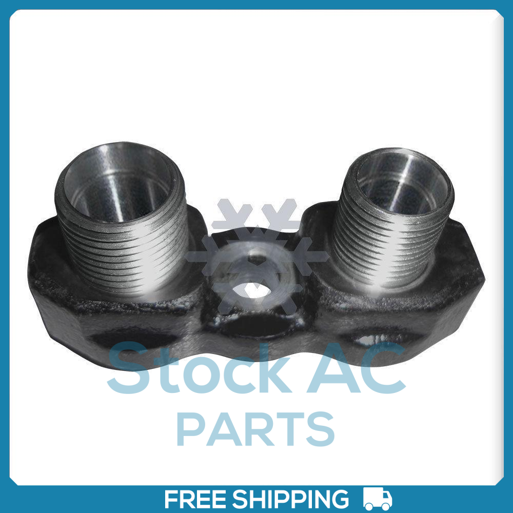 Sanden Flex Horizontal Bolt on Manifold 3/4x7/8 AC Compressor Adapter Fitting - Qualy Air