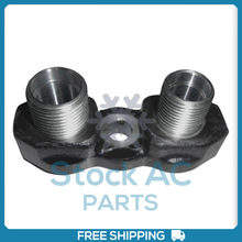 Cargar imagen en el visor de la galería, Sanden Flex Horizontal Bolt on Manifold 3/4x7/8 AC Compressor Adapter Fitting - Qualy Air