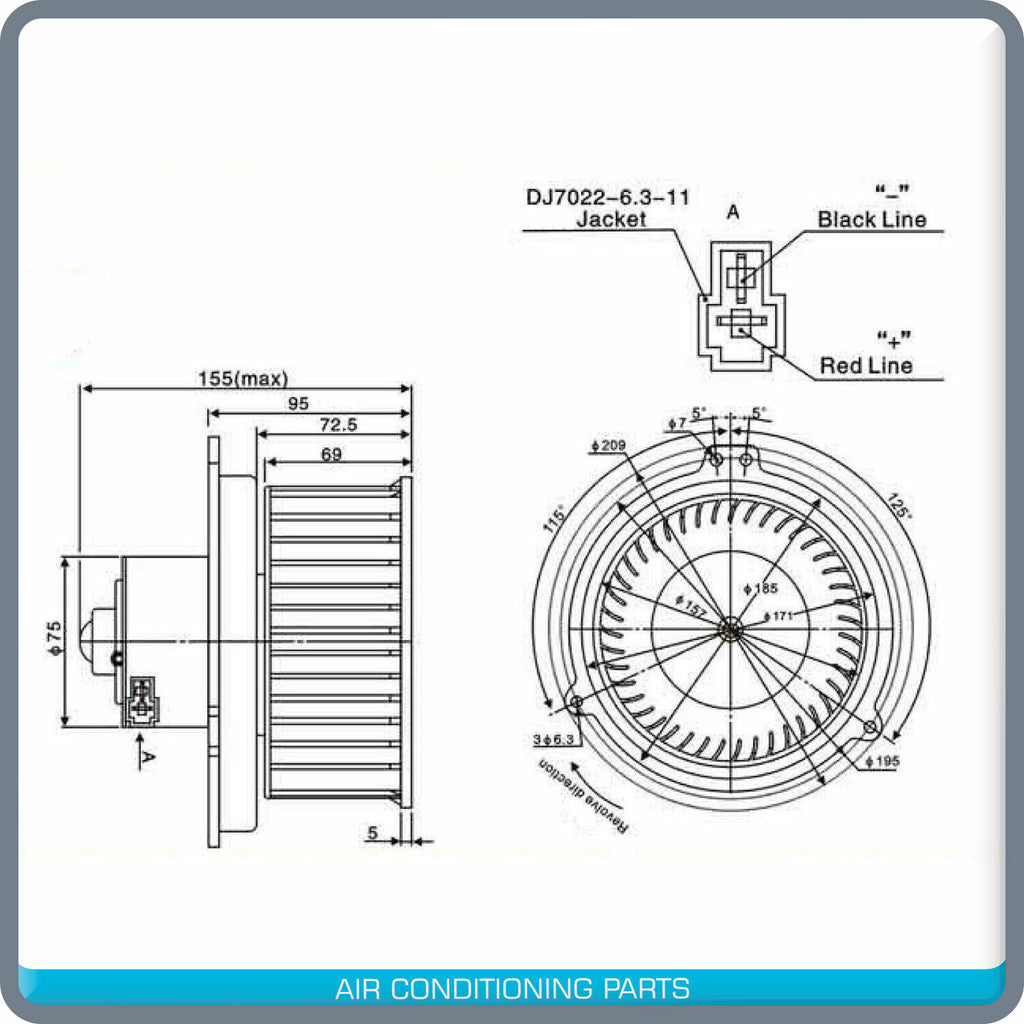 NEW A/C Blower Motor fits Excavator Komatsu PC360-7 - Qualy Air