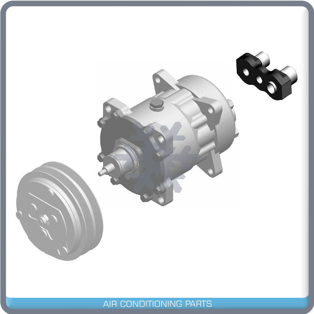 Sanden Flex Horizontal Bolt on Manifold 3/4x7/8 AC Compressor Adapter Fitting - Qualy Air