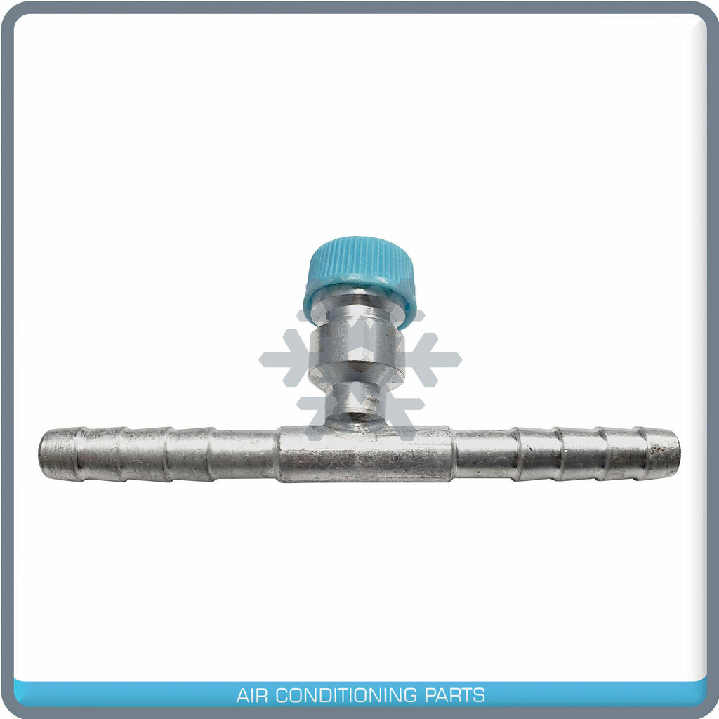 Barbed AC Fitting, #6 to #6 Straight Hose Splice,Aluminum  with Service Port - Qualy Air