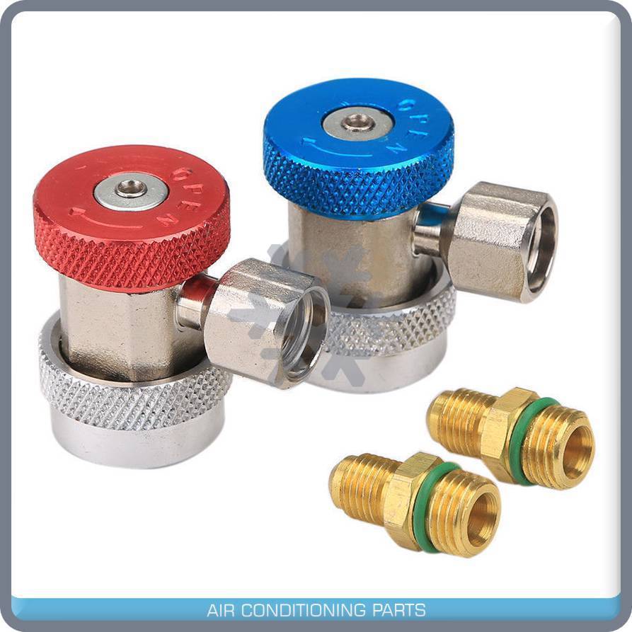 High/Low Adjustable AC R134a Quick Coupler Connector Adapter 1/4" SAE - Qualy Air