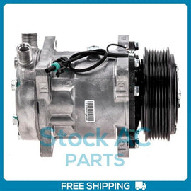A/C Compressor model Sanden 4665 12V 7 Groove fits International 1652SC 89-2006 - Qualy Air