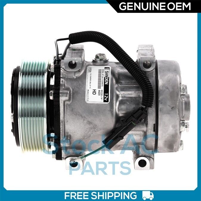 New OEM Sanden Flex AC Compressor w/Clutch - OE# 4028, 4310, 4420 QR - Qualy Air