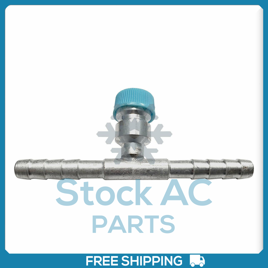 Barbed AC Fitting, #6 to #6 Straight Hose Splice,Aluminum  with Service Port - Qualy Air