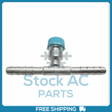 Barbed AC Fitting, #6 to #6 Straight Hose Splice,Aluminum  with Service Port