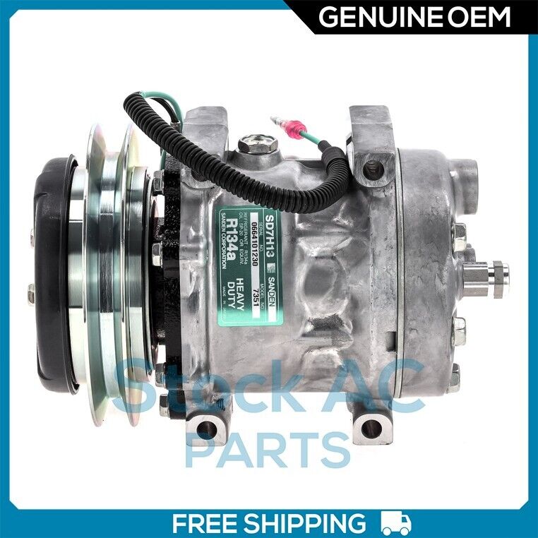 NEW OEM SANDEN A/C COMPRESSOR LINK-BELT / CASE / KOBELCO - OE# KHR3197 - Qualy Air