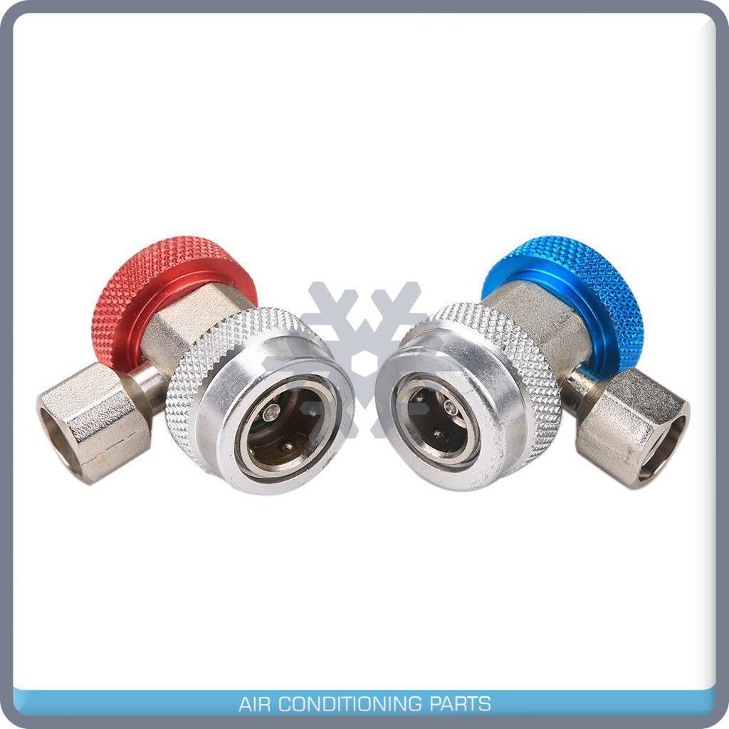 High/Low Adjustable AC R134a Quick Coupler Connector Adapter 1/4" SAE - Qualy Air