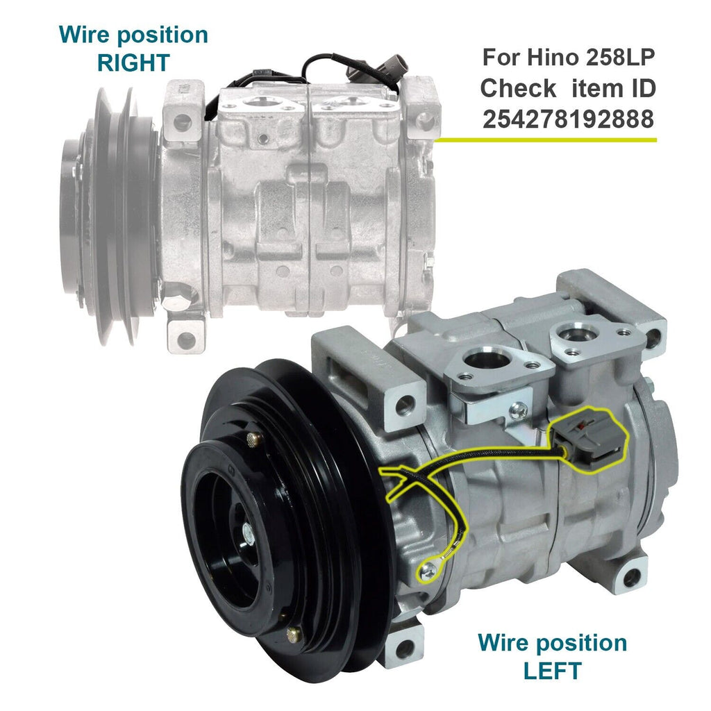 AC Compressor for Hino 145,165,185 2005-10/Hino 258,268,308,338.358 - 883101810A - Qualy Air
