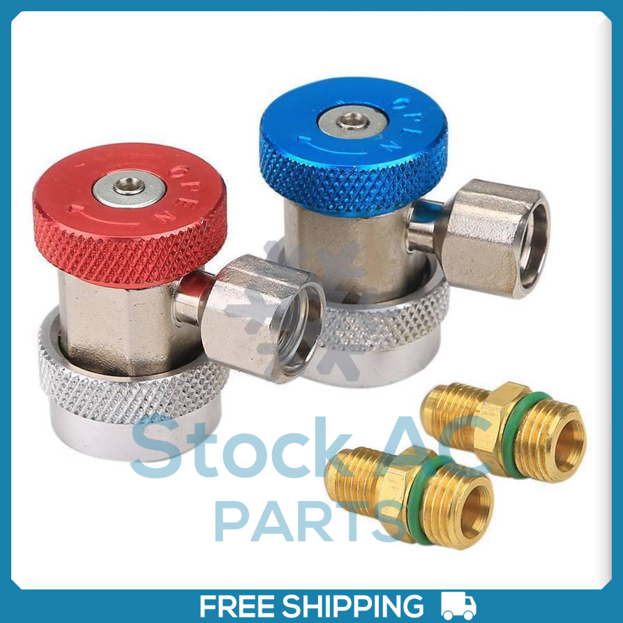 High/Low Adjustable AC R134a Quick Coupler Connector Adapter 1/4" SAE - Qualy Air